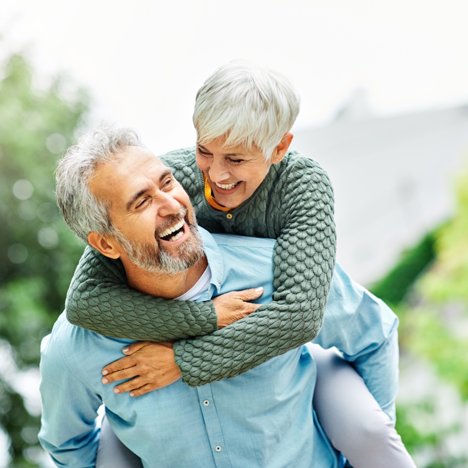 Happy active senior couple outdoors